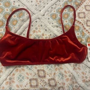 PacSun Red Velvet Bikini Top